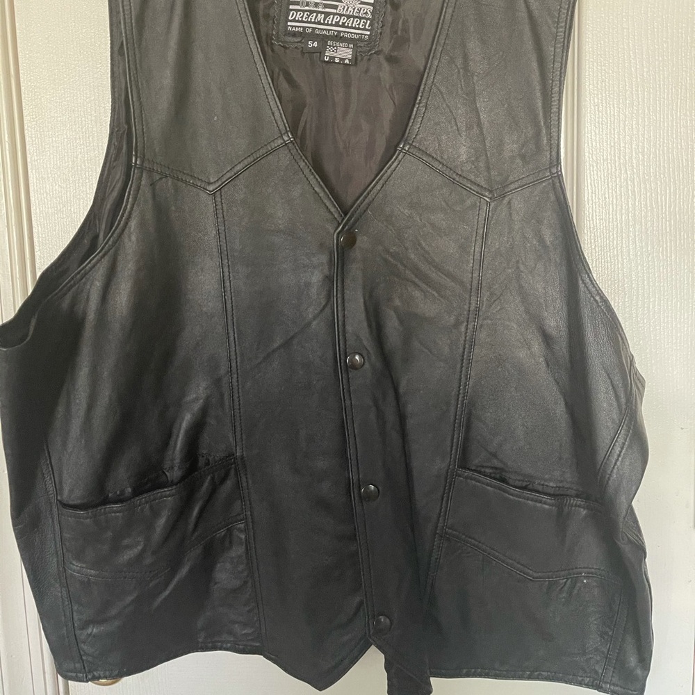 Black leather vest